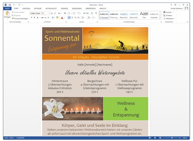 MS Word Newsletter