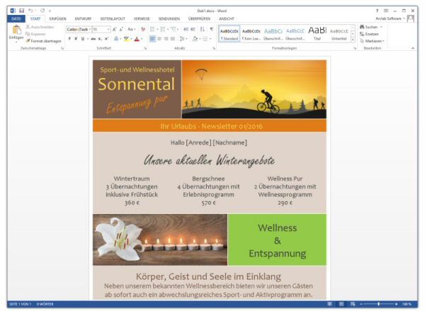 Anleitung Zum Newsletter Programm Newsletter Mit Microsoft Word Erstellen Und Versenden