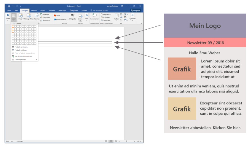 Anleitung Zum Newsletter Programm Newsletter Mit Microsoft Word Erstellen Und Versenden