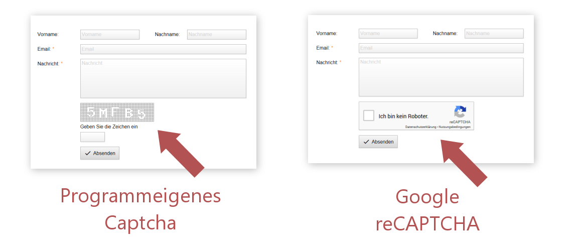 Captcha und Google reCAPTCHA Beispiele