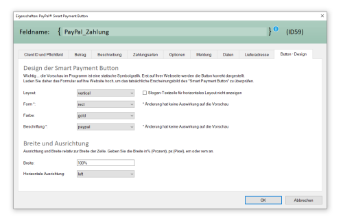 PayPal - Formular Optionen 04